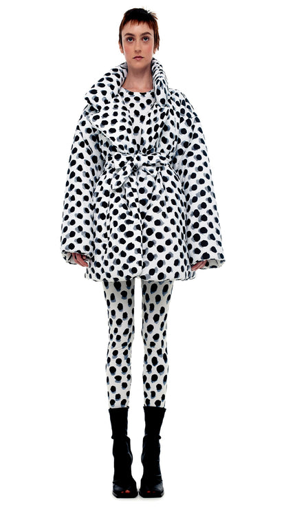 SLEEPING BAG CAR COAT Paint Dots | Norma Kamali Women