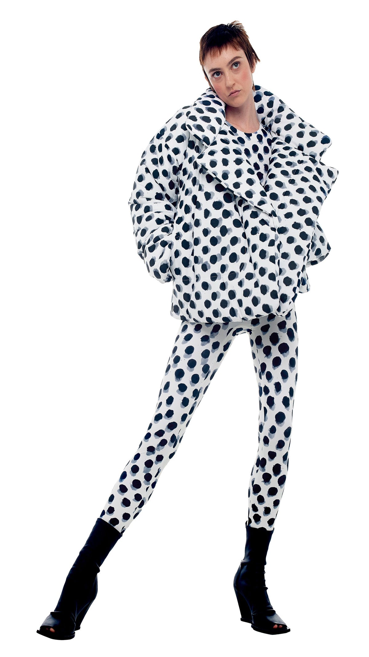 SLEEPING BAG JACKET Paint Dots | Norma Kamali Women