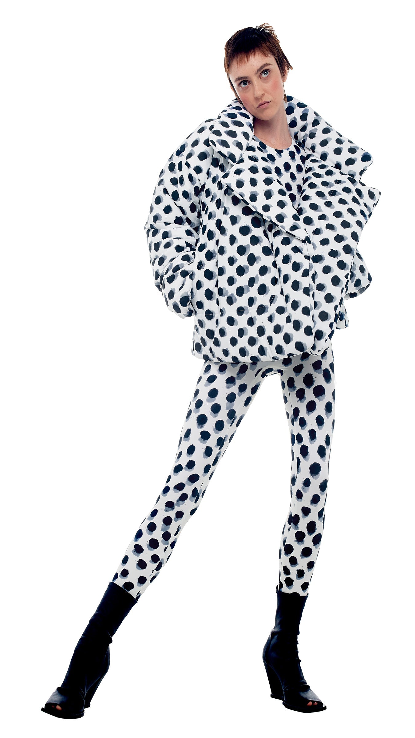 SLEEPING BAG JACKET Paint Dots | Norma Kamali Women