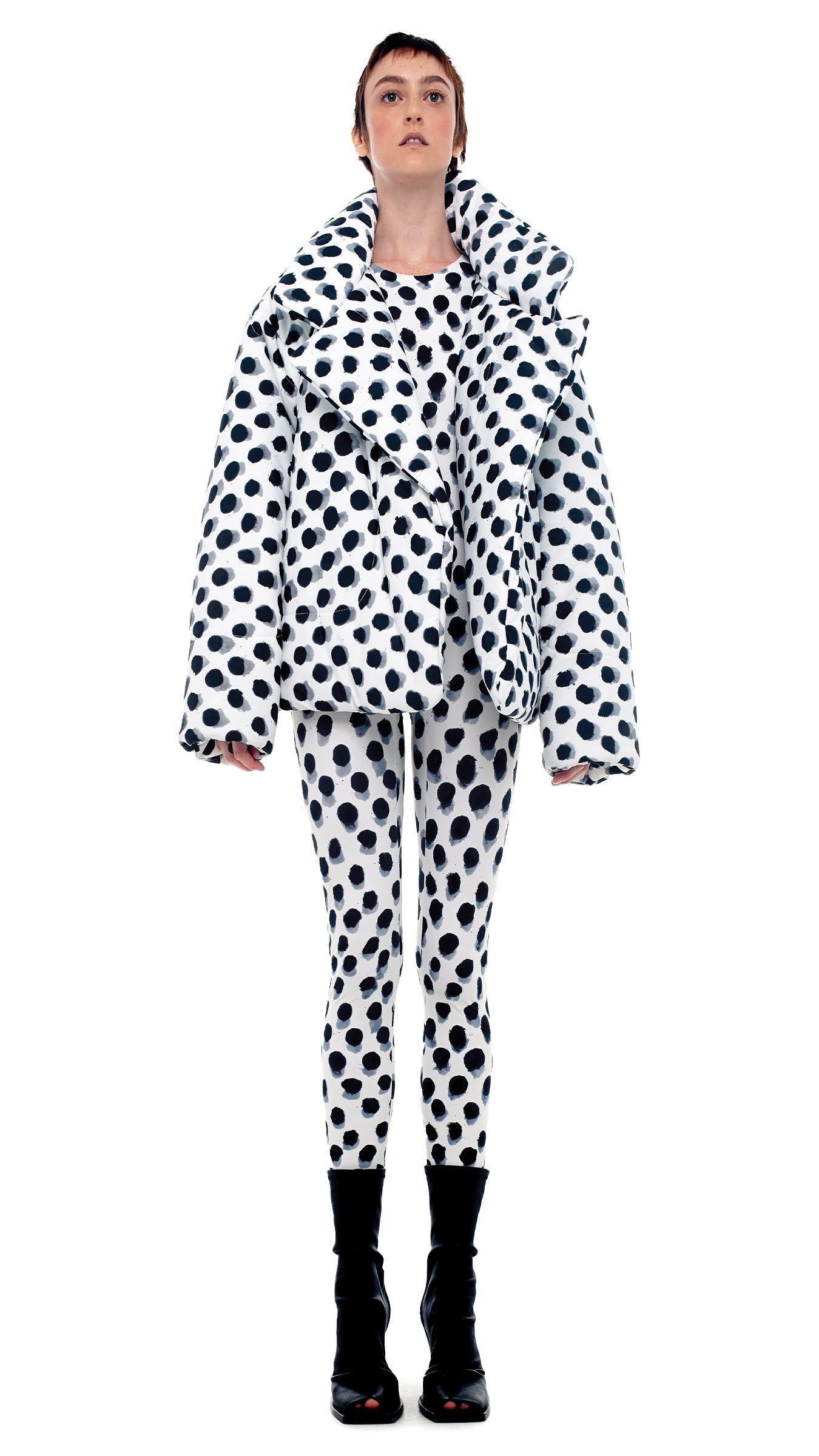 SLEEPING BAG JACKET Paint Dots | Norma Kamali Women