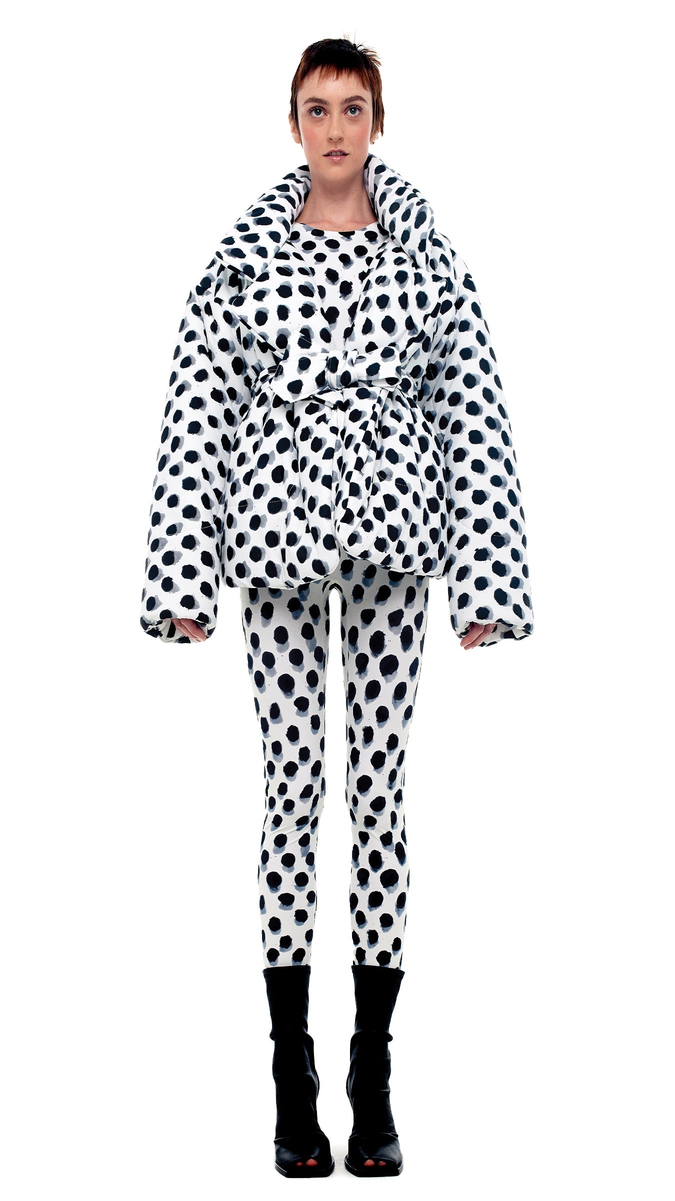 SLEEPING BAG JACKET Paint Dots | Norma Kamali Women