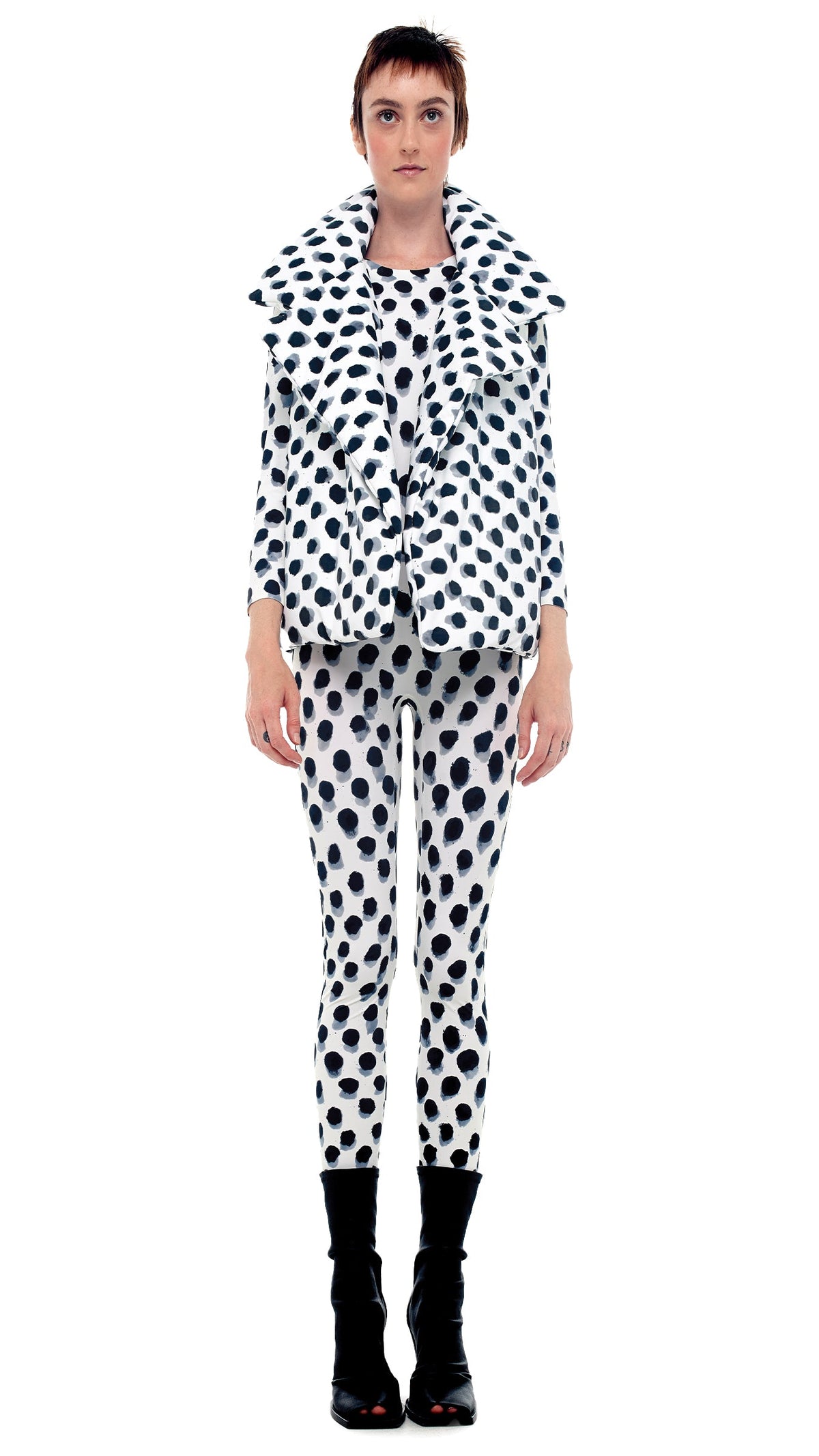 SLEEPING BAG VEST Paint Dots | Norma Kamali Women