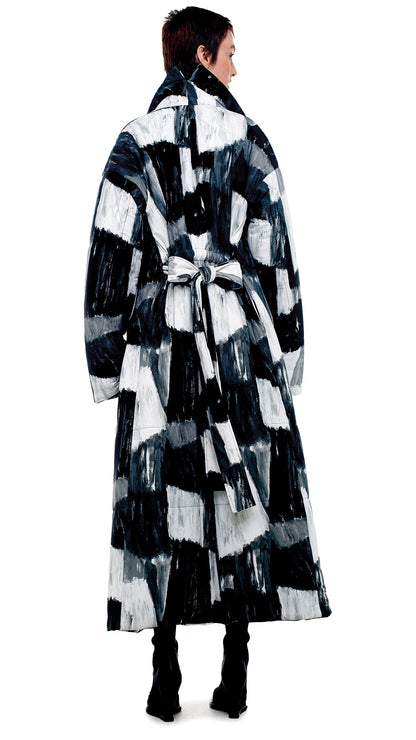 CLASSIC SLEEPING BAG COAT Paint Canvas | Norma Kamali Women