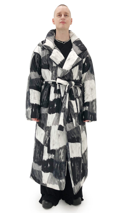 CLASSIC SLEEPING BAG COAT Paint Canvas | Norma Kamali Women
