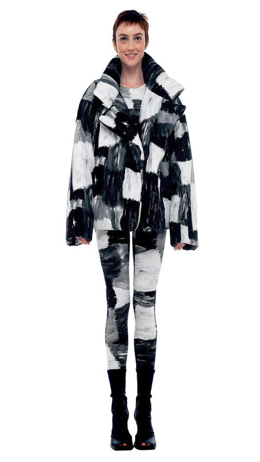 SLEEPING BAG CAR COAT Paint Canvas | Norma Kamali Women