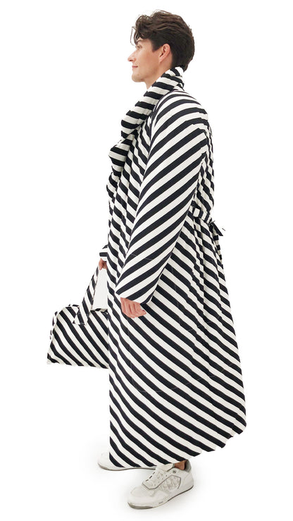 CLASSIC SLEEPING BAG COAT 3/4 Stripe | Norma Kamali Women