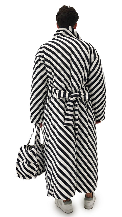 CLASSIC SLEEPING BAG COAT 3/4 Stripe | Norma Kamali Women