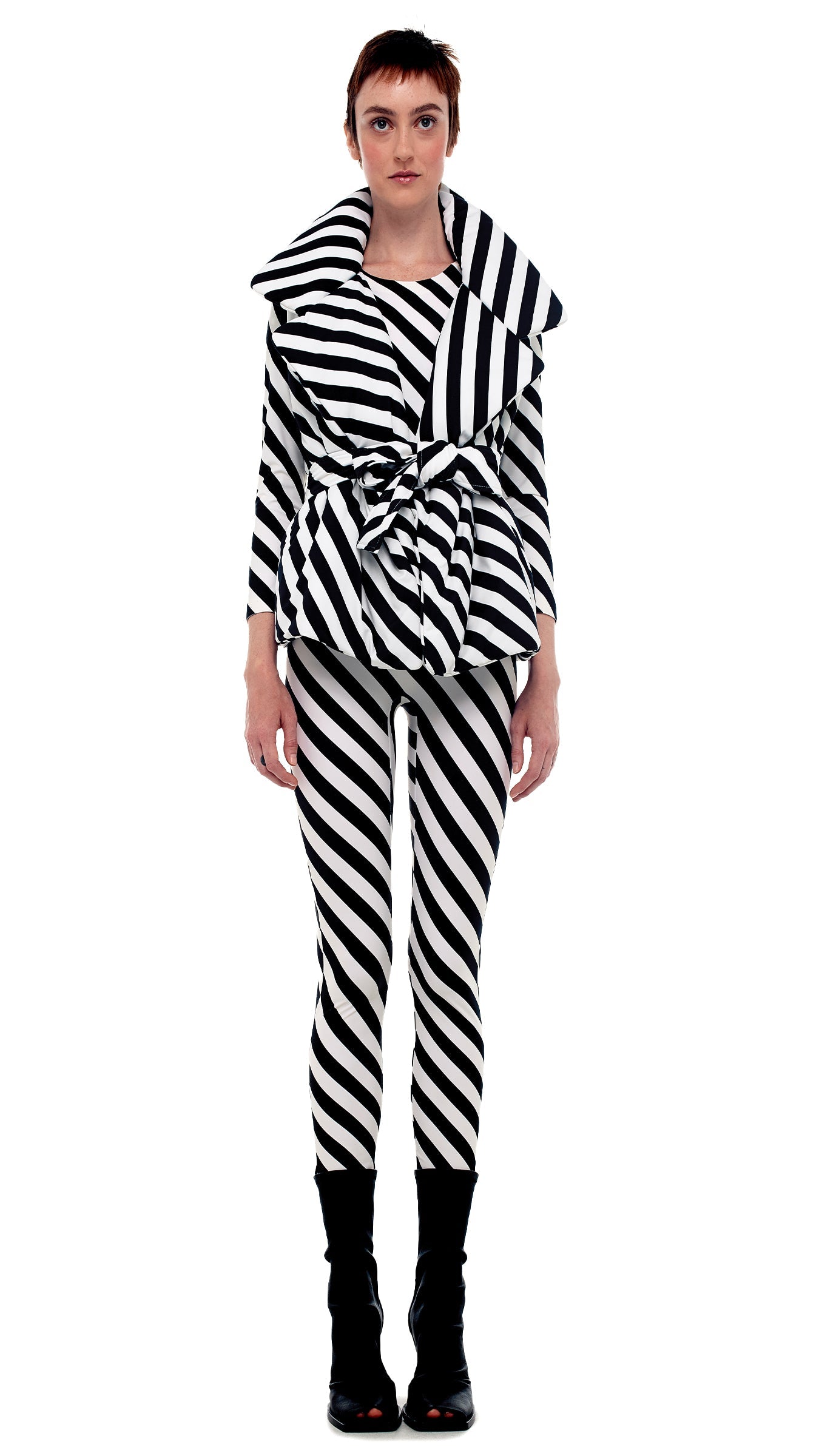 SLEEPING BAG VEST 3/4 Stripe | Norma Kamali Women