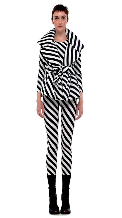 SLEEPING BAG VEST 3/4 Stripe | Norma Kamali Women