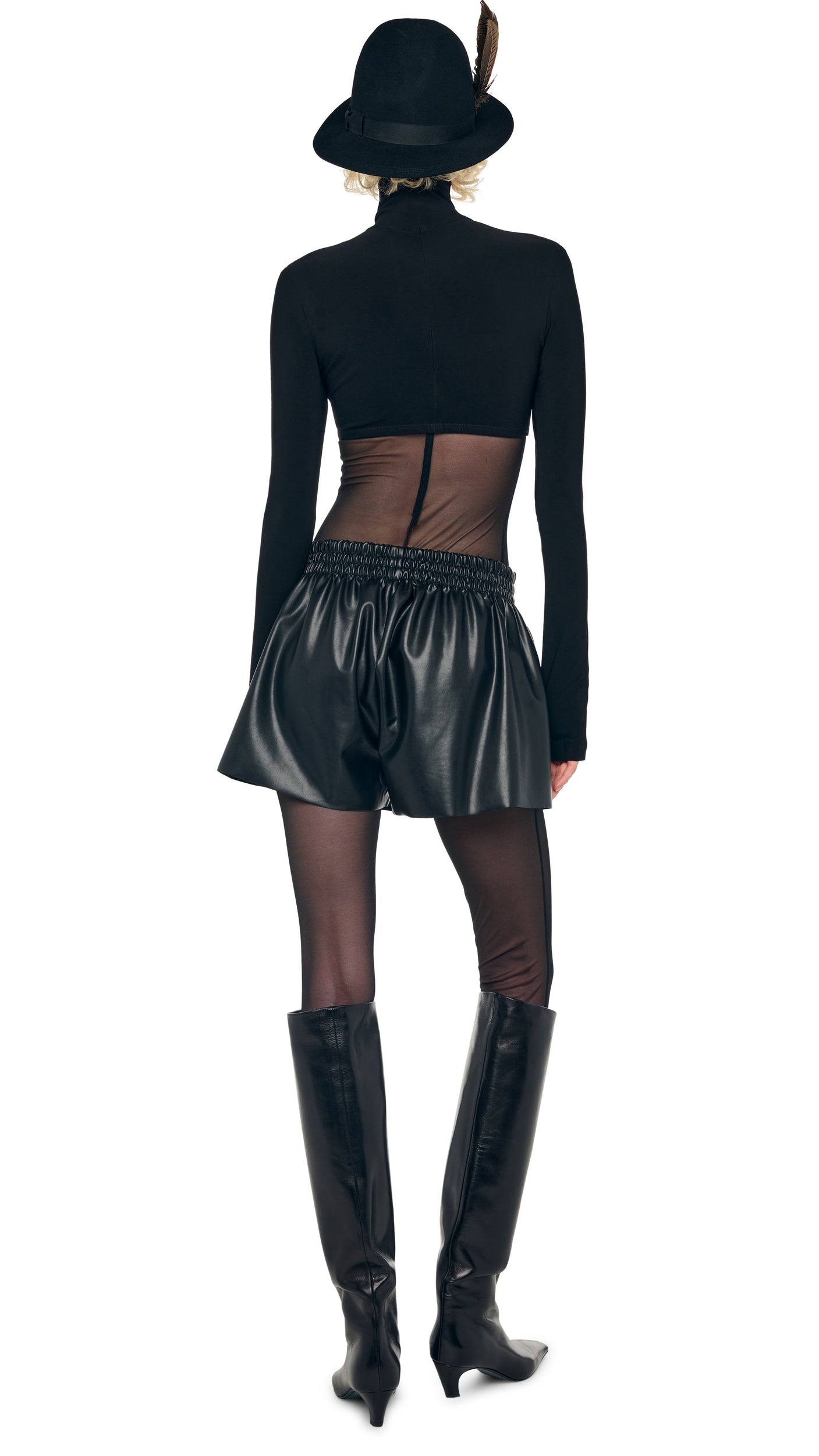 CROPPED TURTLE TOP Black | Norma Kamali Women