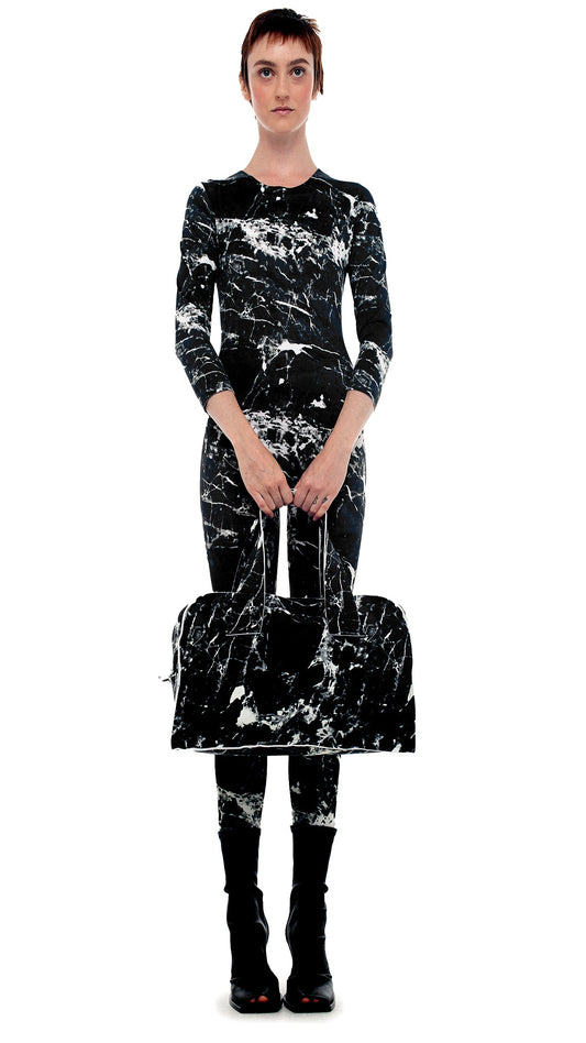 THE CATSUIT Black Marble | Norma Kamali Women