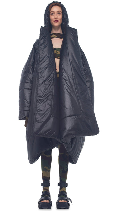 HOODED BLANKET SLEEPING BAG Black | Norma Kamali Women