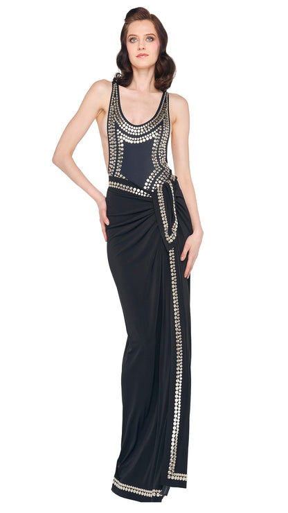 STUDDED ERNIE SCARF Black | Norma Kamali Women