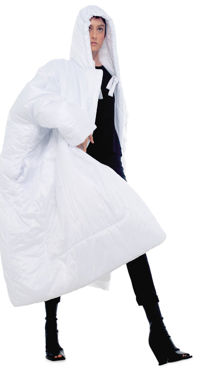 HOODED BLANKET SLEEPING BAG White | Norma Kamali Women