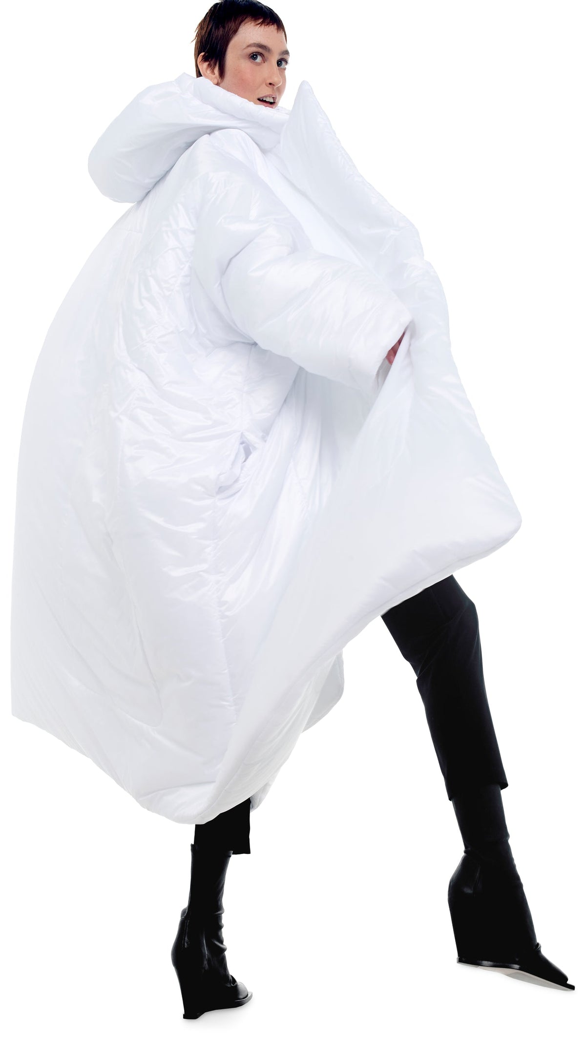 HOODED BLANKET SLEEPING BAG White | Norma Kamali Women