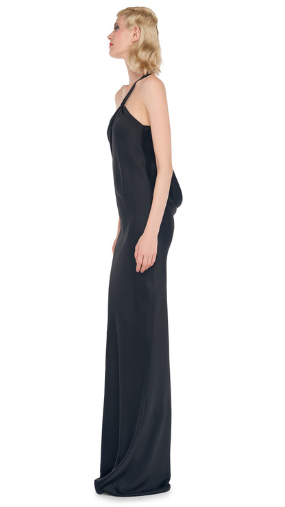 ONE SHOULDER BIAS GOWN Black | Norma Kamali Women