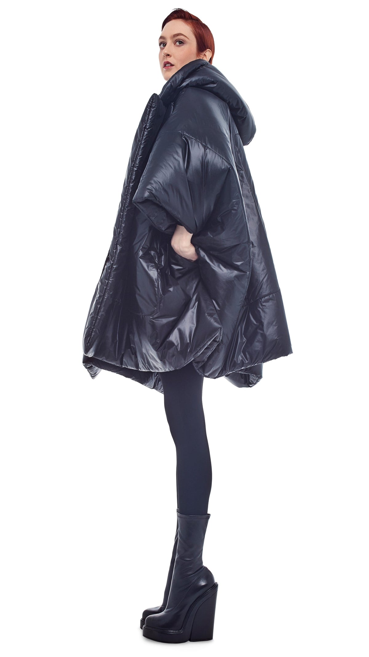 SLEEPING BAG BLANKET COAT Black | Norma Kamali Women