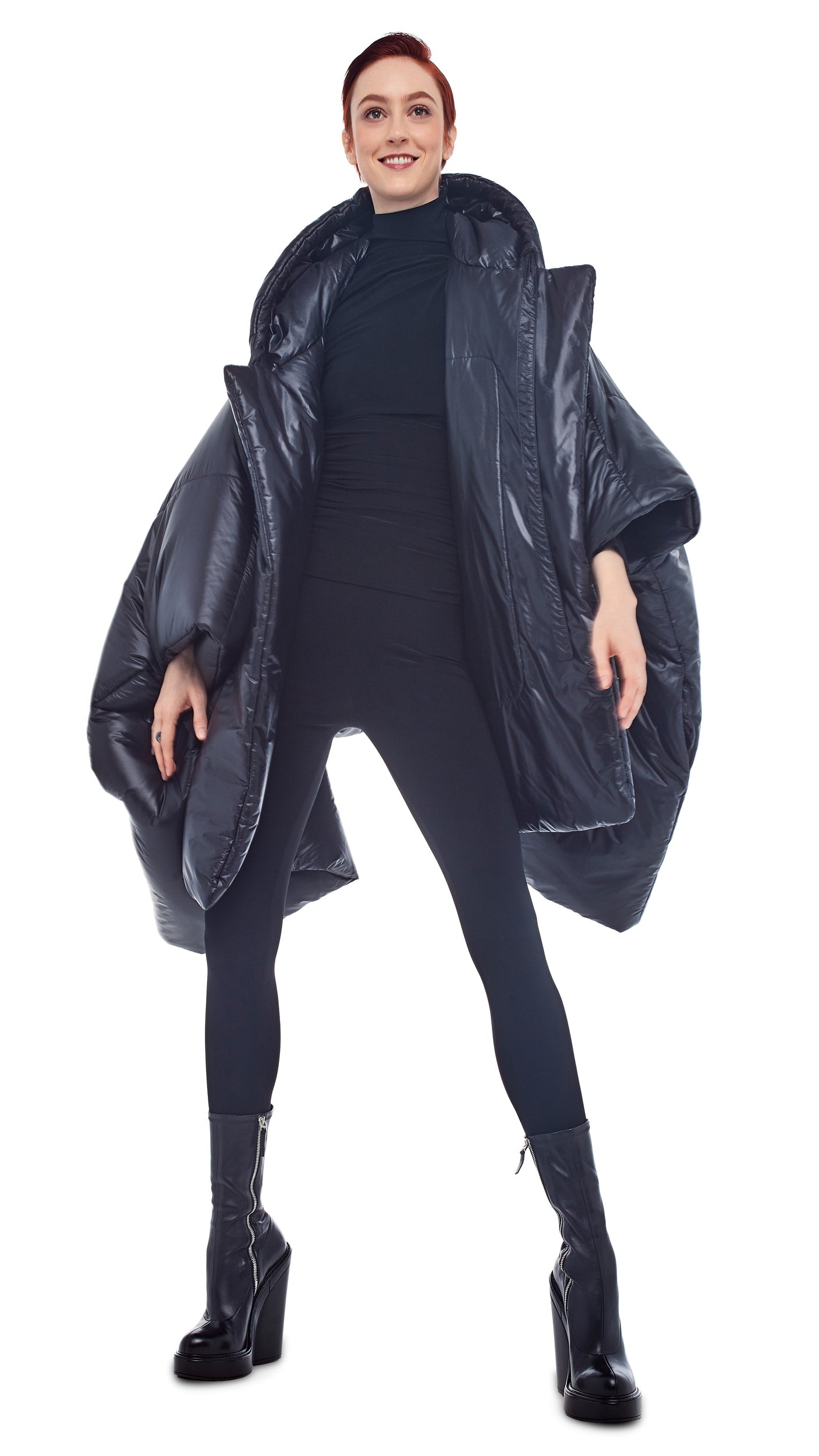 SLEEPING BAG BLANKET COAT Black | Norma Kamali Women