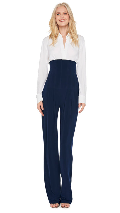 NK SHIRT W/ COLLAR STAND Snow White | Norma Kamali Women