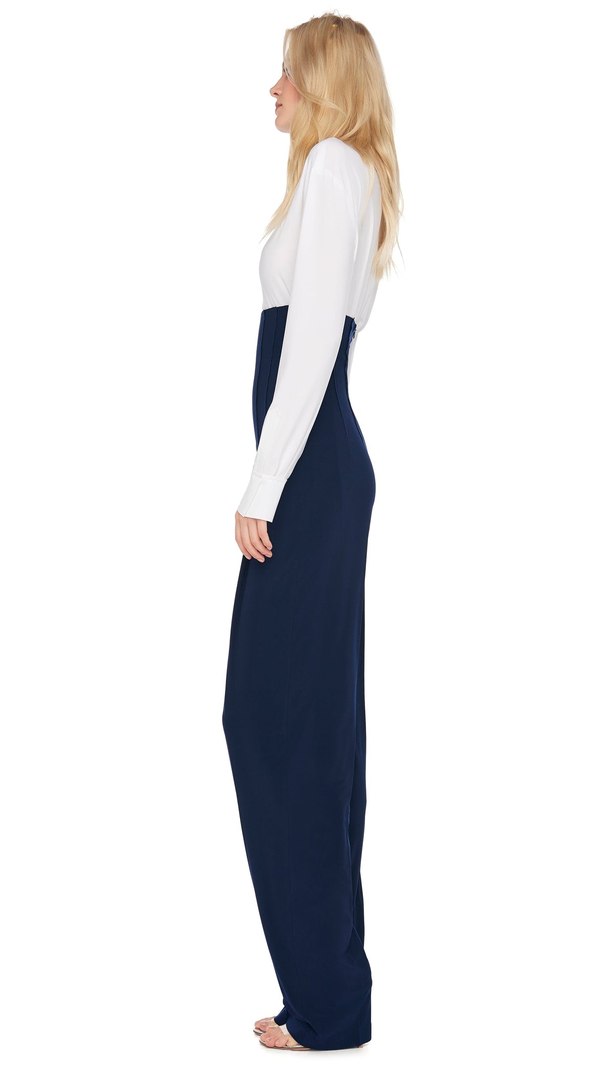 NK SHIRT W/ COLLAR STAND Snow White | Norma Kamali Women