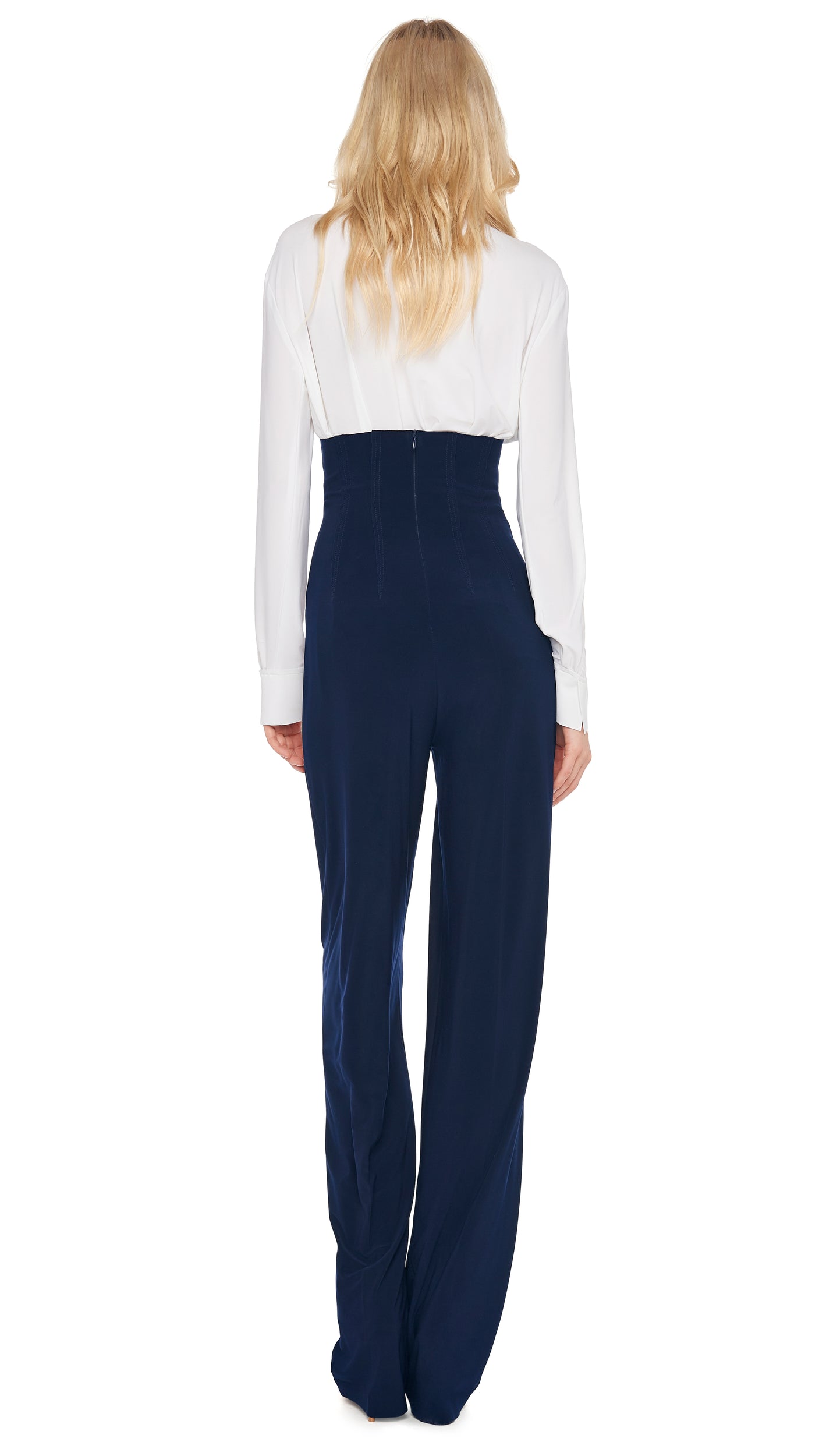 NK SHIRT W/ COLLAR STAND Snow White | Norma Kamali Women