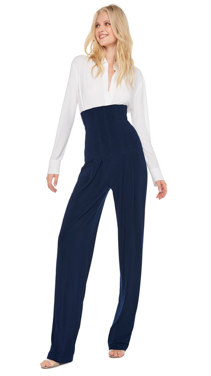 NK SHIRT W/ COLLAR STAND Snow White | Norma Kamali Women