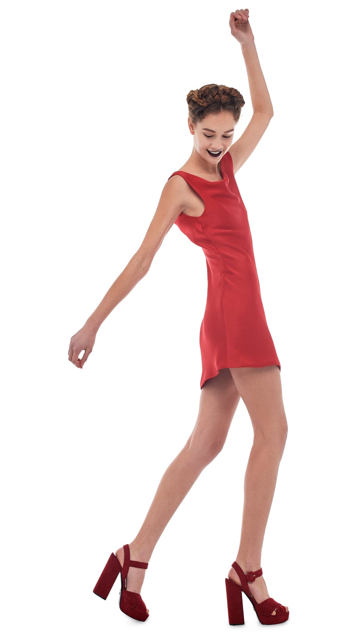 MARIA MINI DRESS Tiger Red | Norma Kamali Women