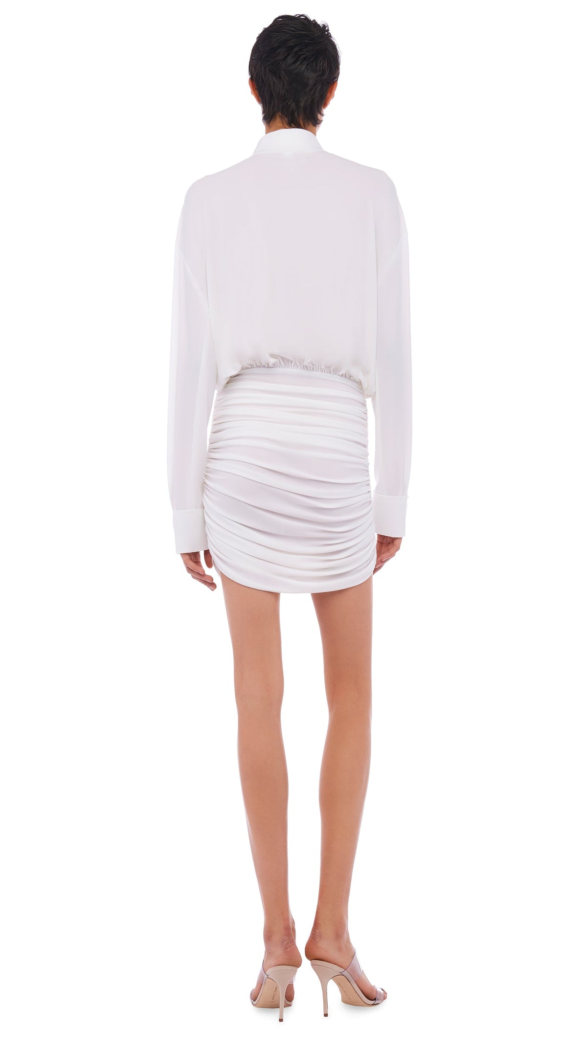 OS BF NK SHIRT MINI DRESS Snow White | Norma Kamali Women