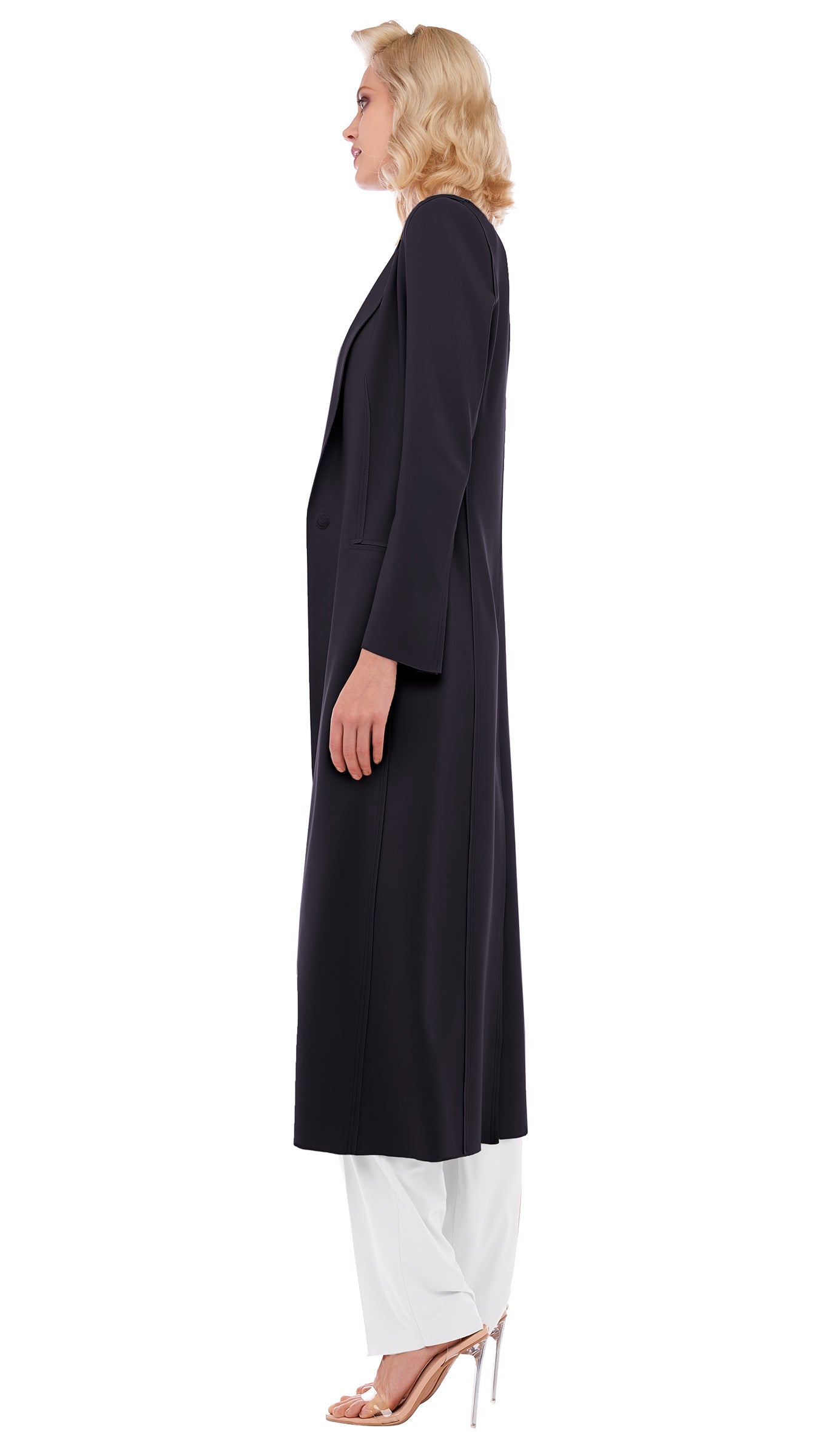 SINGLE BREASTED COAT Black | Norma Kamali Women