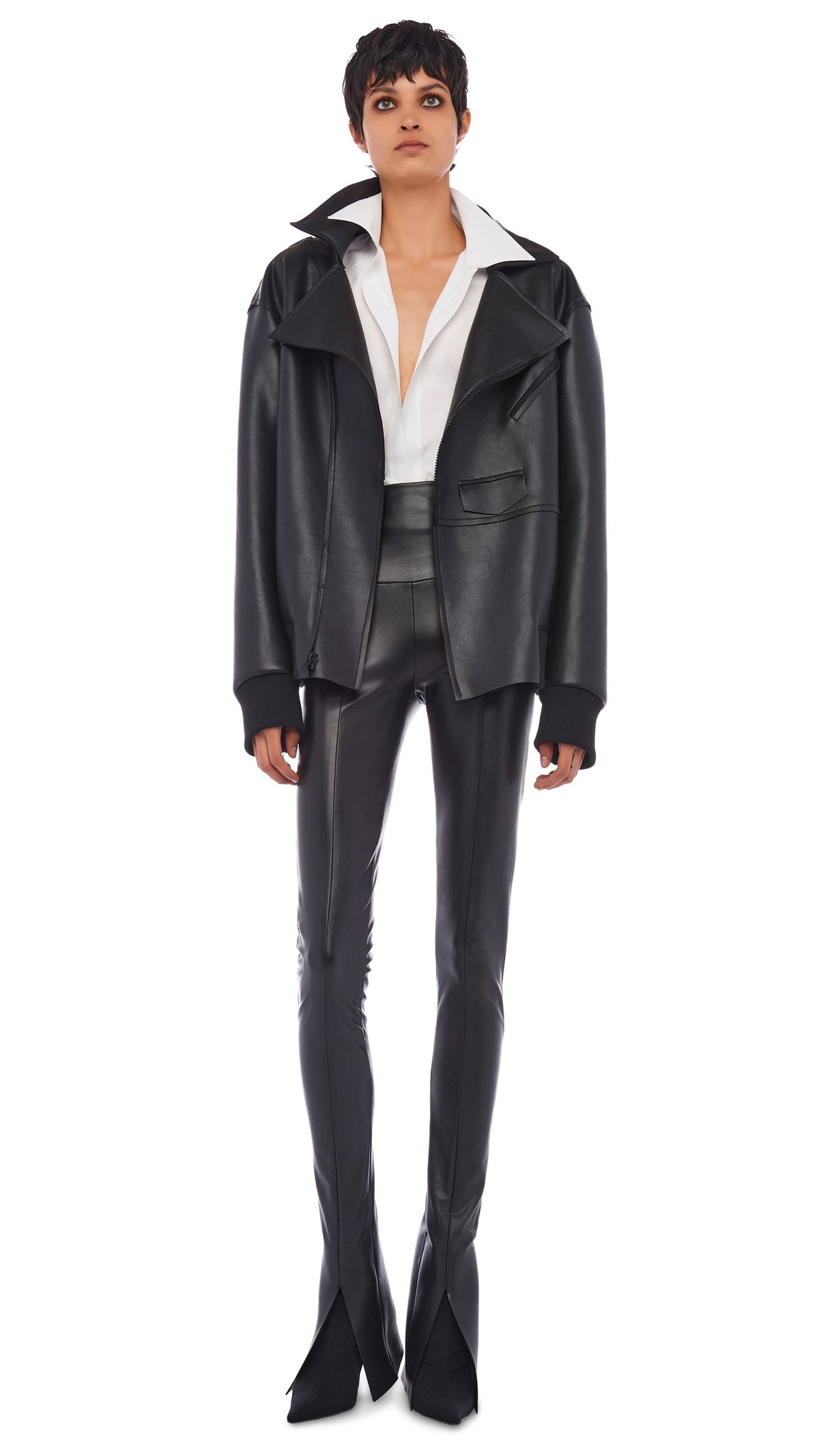 OVERSIZED MOTO JACKET Black | Norma Kamali Women