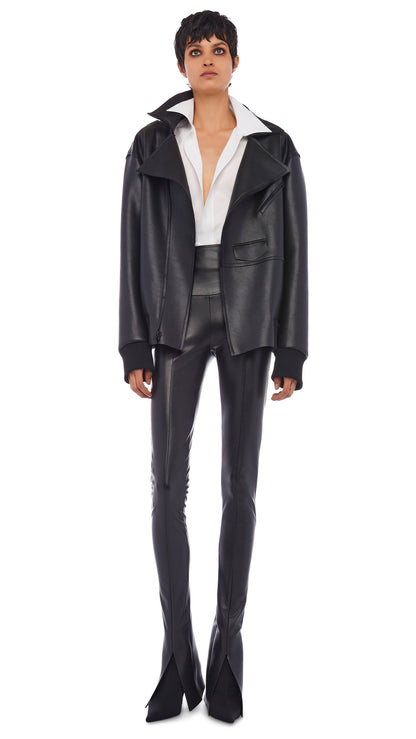 OVERSIZED MOTO JACKET Black | Norma Kamali Women