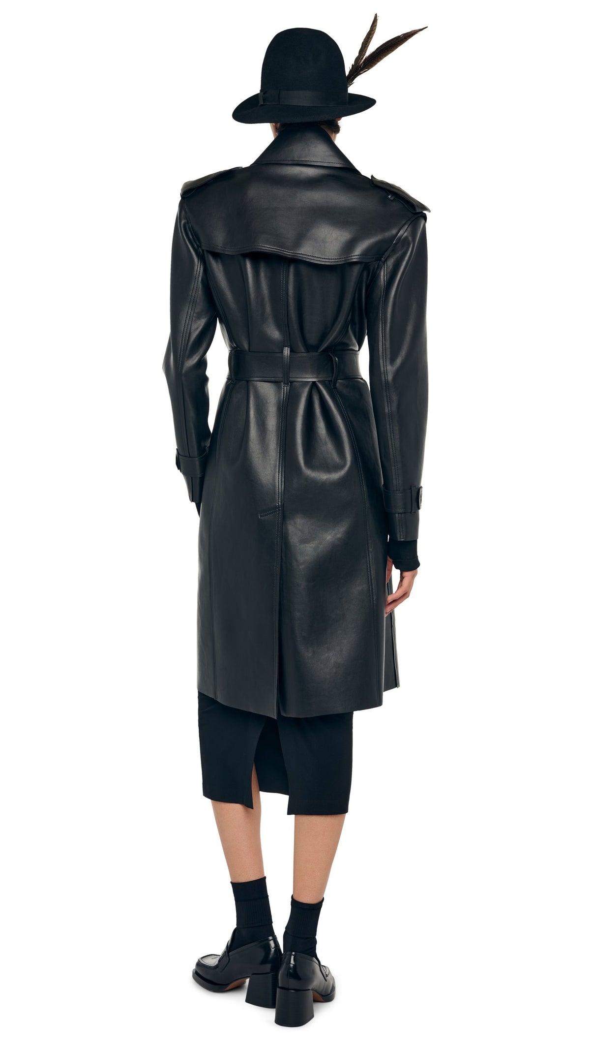 DOUBLE BREASTED TRENCH Black | Norma Kamali Women