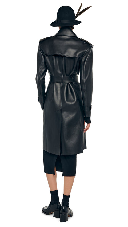 DOUBLE BREASTED TRENCH Black | Norma Kamali Women