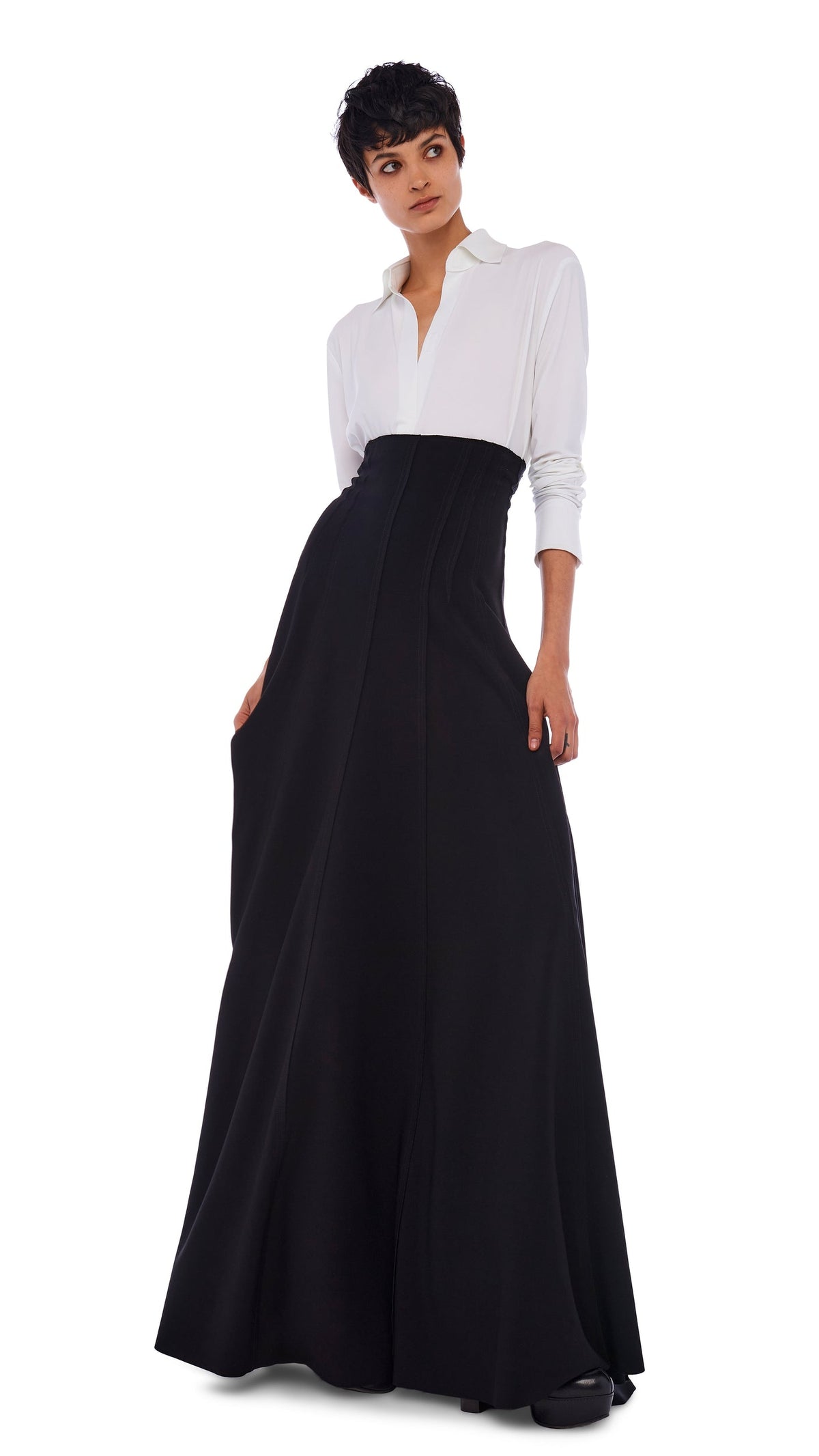LONG GRACE SKIRT Black | Norma Kamali Women