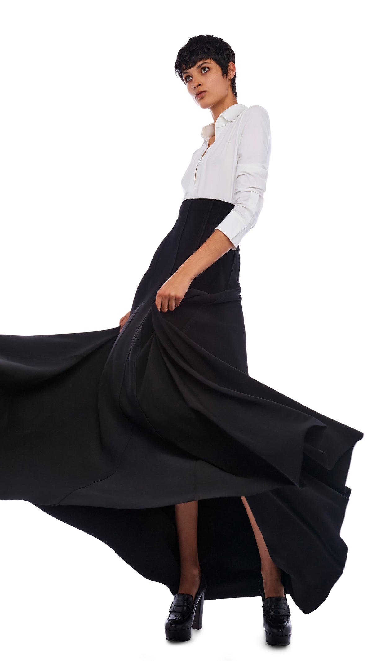LONG GRACE SKIRT Black | Norma Kamali Women