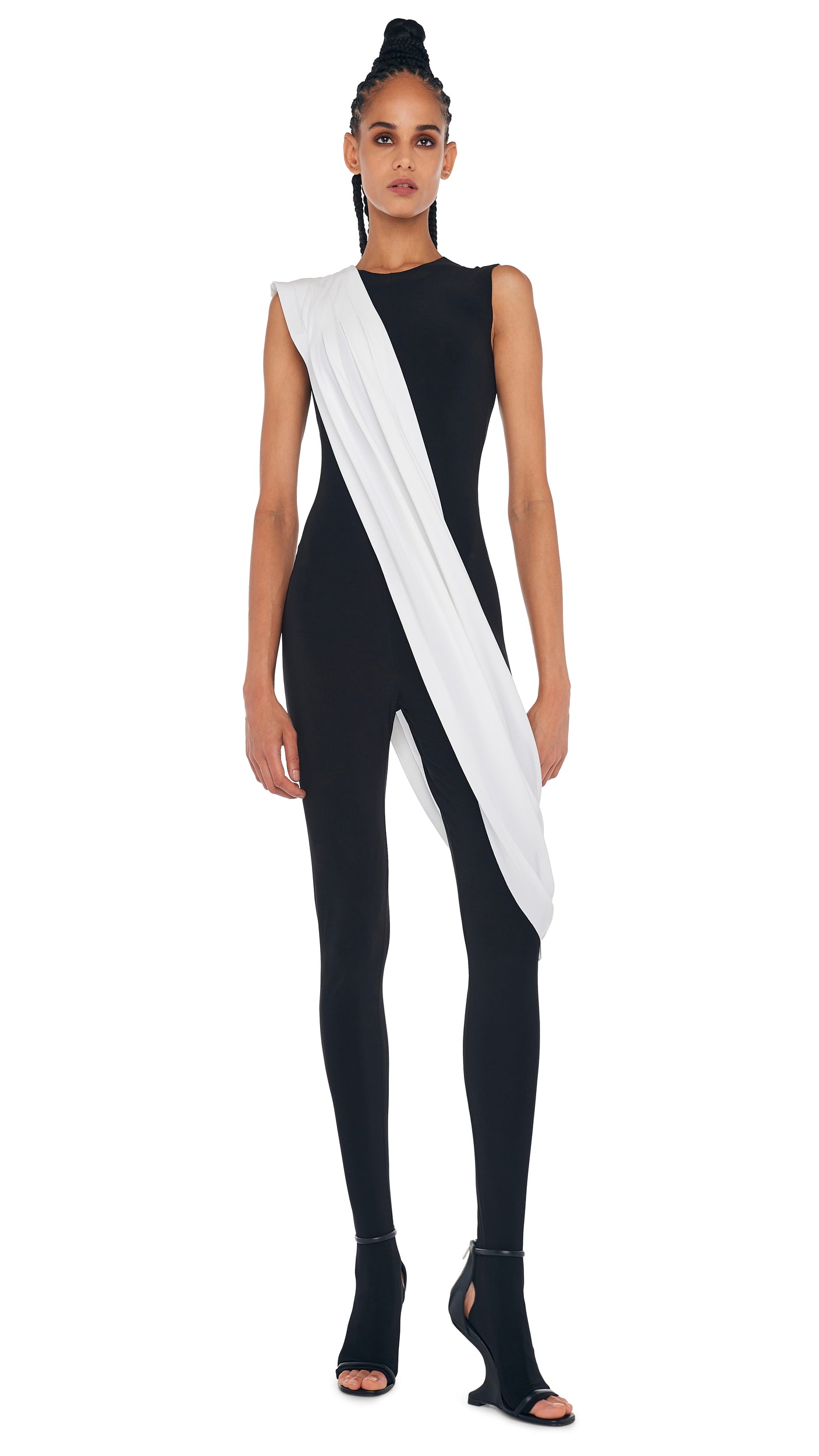 SLEEVELESS CATSUIT W/ FOOTIE Black | Norma Kamali Women