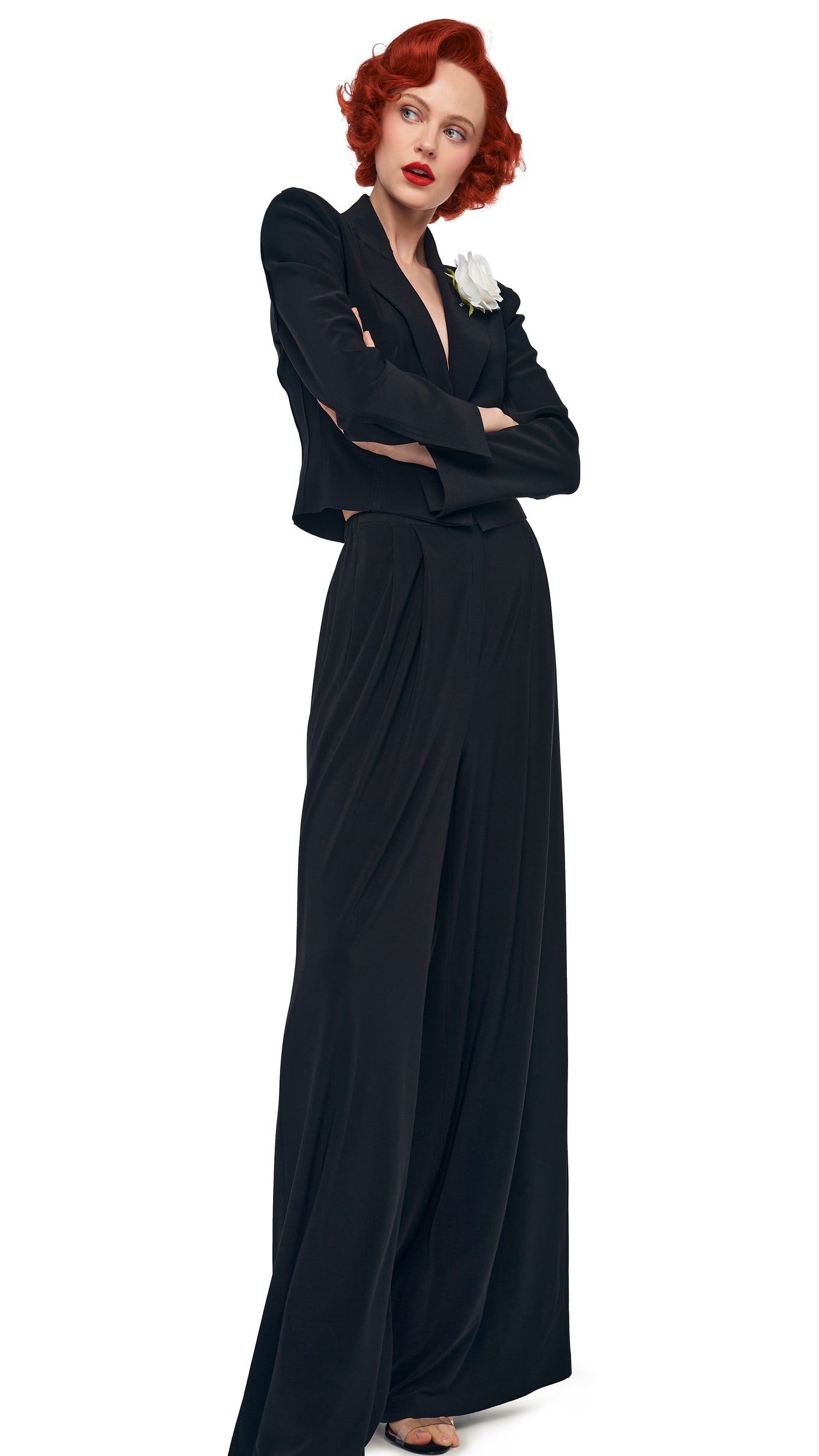 CROPPED SB JACKET Black | Norma Kamali Women