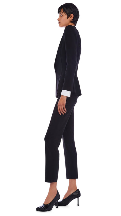 SINGLE BREASTED BOY FIT JACKET Black | Norma Kamali Women