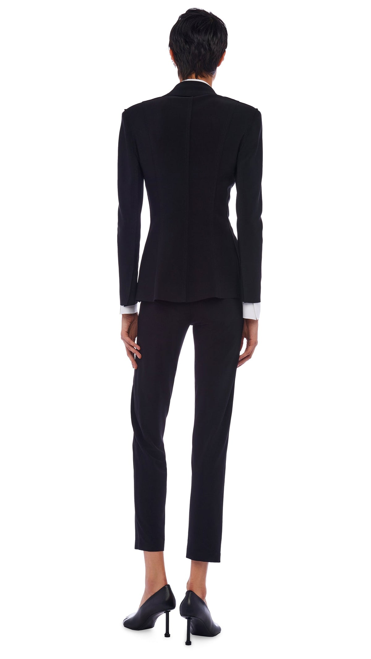 SINGLE BREASTED BOY FIT JACKET Black | Norma Kamali Women