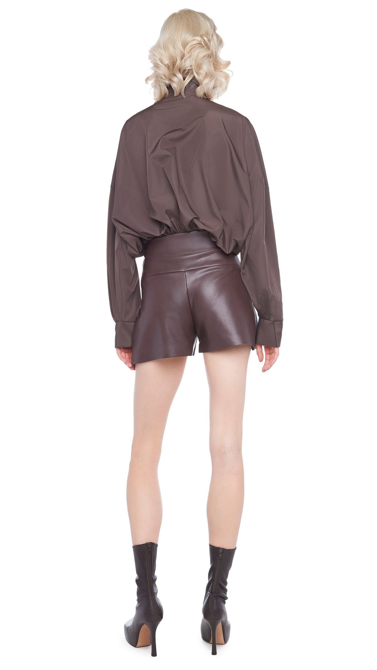 SUPER OS BF NK SHIRT BODYSUIT Chocolate | Norma Kamali Women