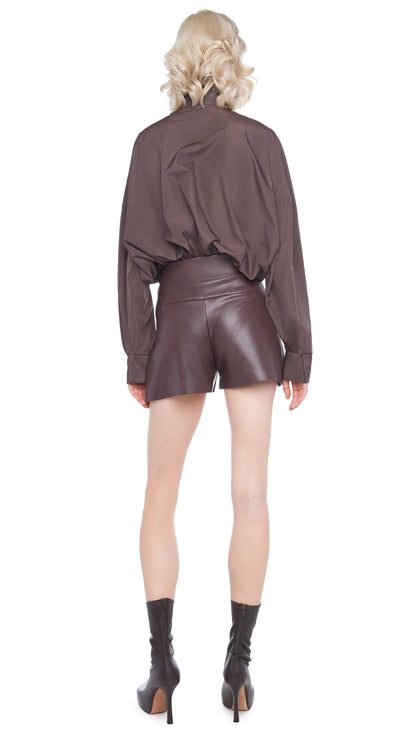 SUPER OS BF NK SHIRT BODYSUIT Chocolate | Norma Kamali Women