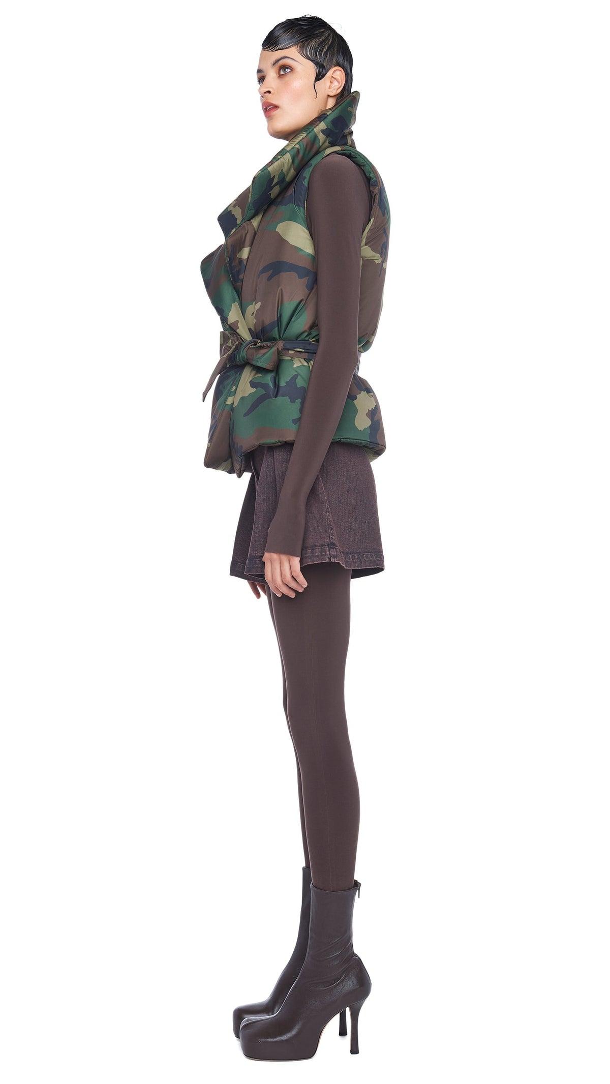 SLEEVELESS SLEEPING BAG VEST Camo | Norma Kamali Women