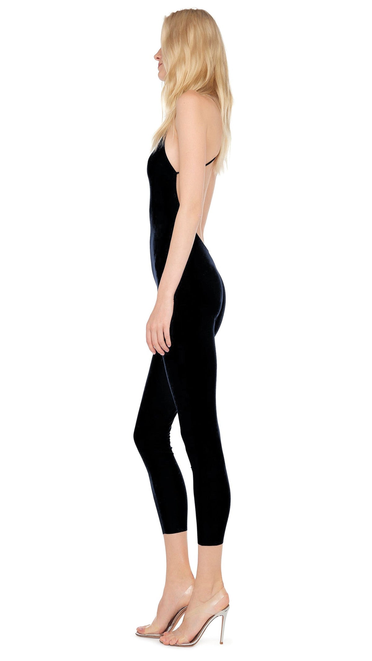 LOW BACK FARA SLIP CATSUIT Black | Norma Kamali Women