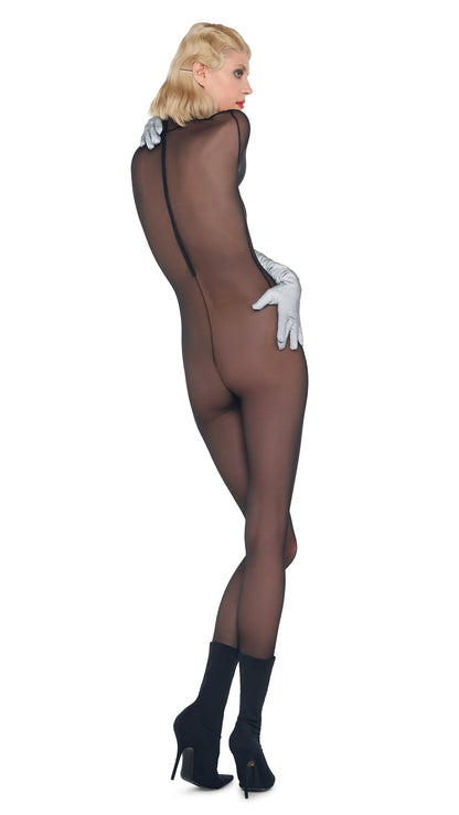 LONG SLEEVE TURTLE CATSUIT Black | Norma Kamali Women