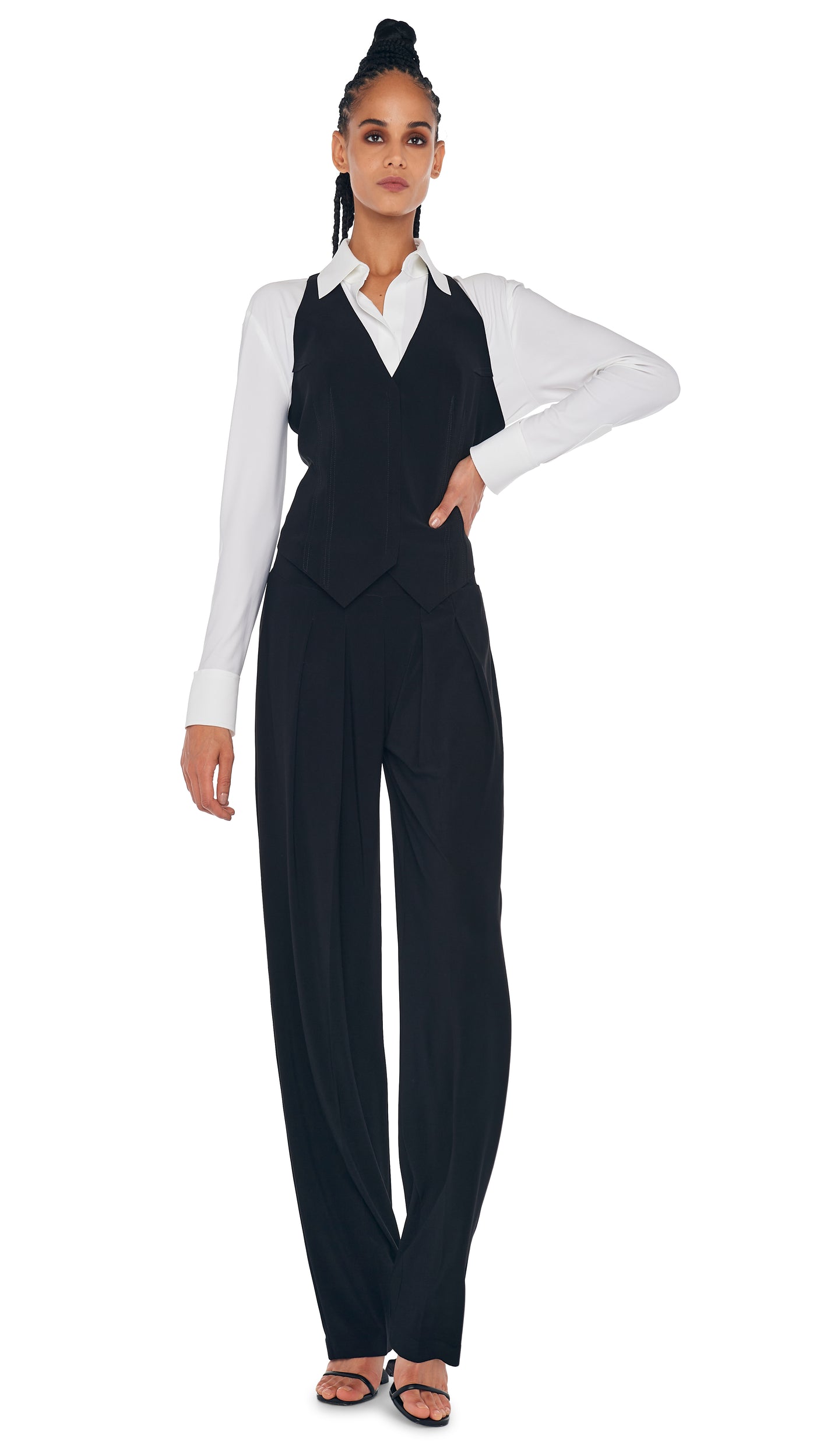 SIMPLE VEST Black | Norma Kamali Women