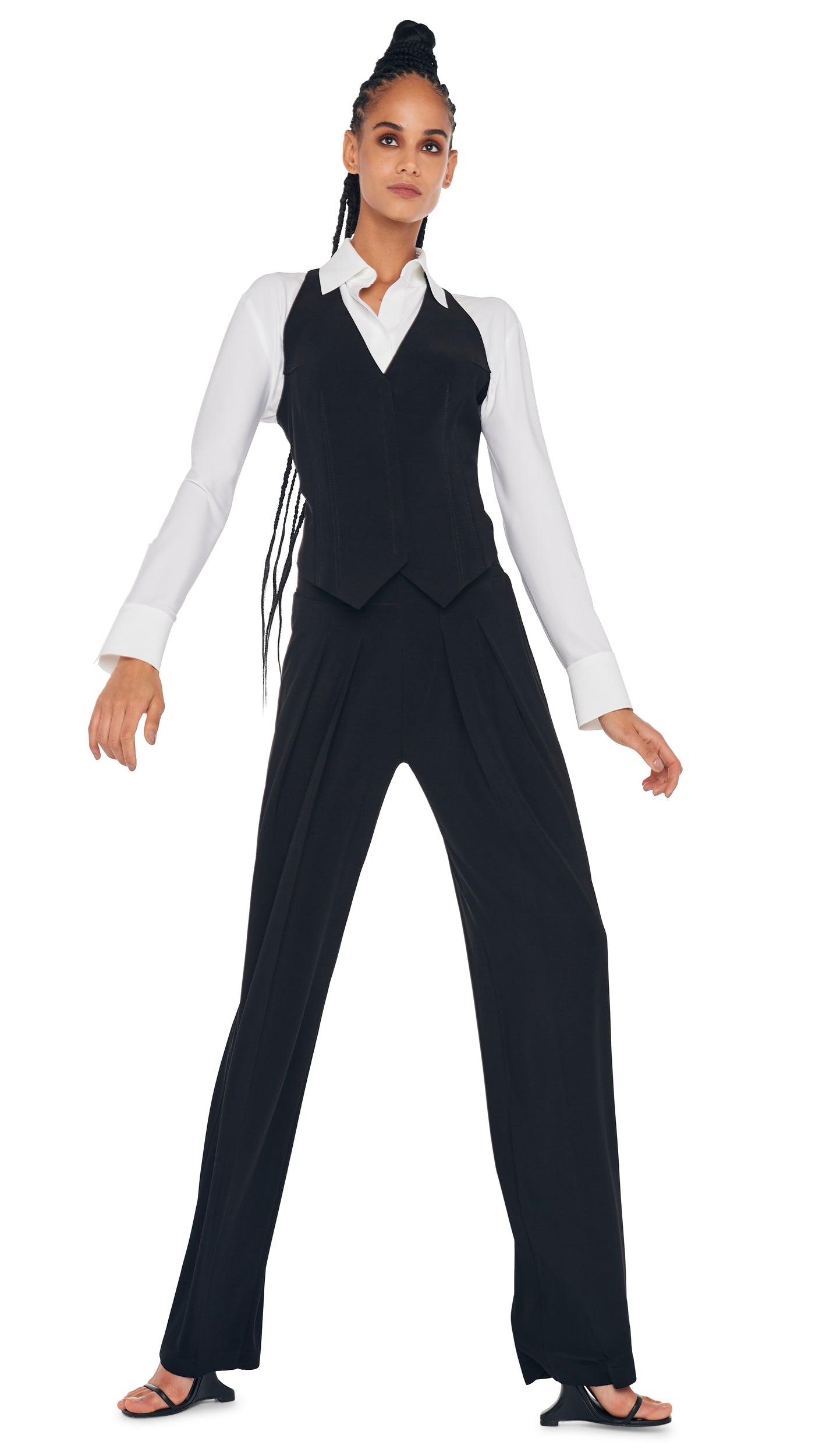 SIMPLE VEST Black | Norma Kamali Women