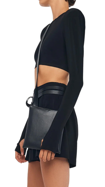 CROSSOVER SHOULDER BAG SMALL Black | Norma Kamali Women