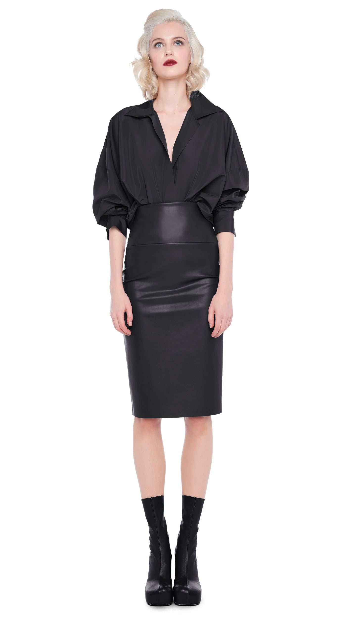 SUPER OS BF NK SHIRT BODYSUIT Black | Norma Kamali Women