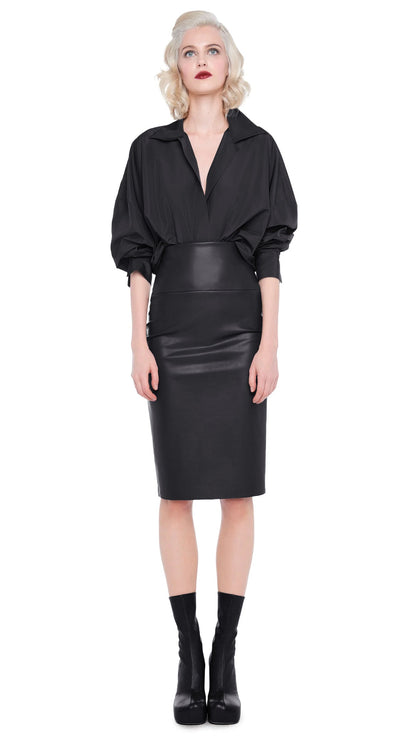SUPER OS BF NK SHIRT BODYSUIT Black | Norma Kamali Women
