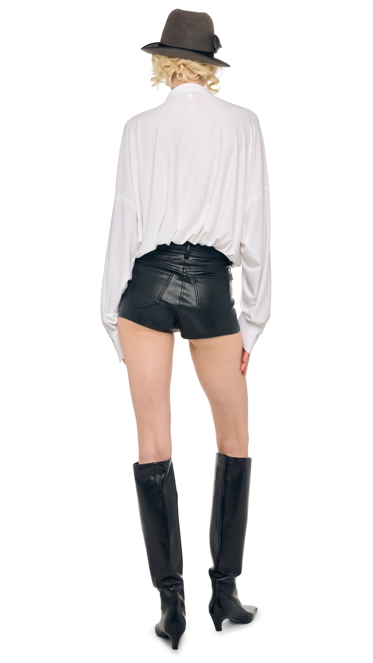 HIGH WAIST JEAN SHORT Black | Norma Kamali Women